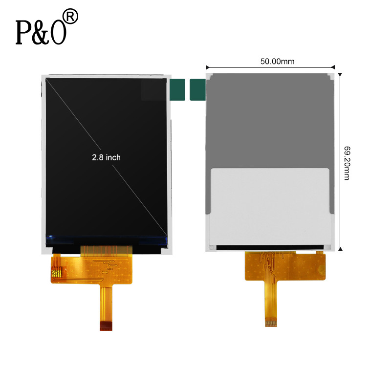 Polcd tela sensível ao toque de 40 pinos LCD 240 x 320, MCU FPC painel de toque LCD TFT de 2,8 polegadas