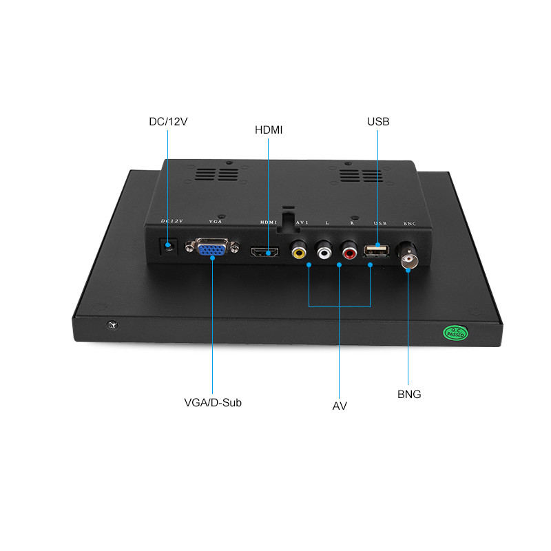 Caixa de metal Polcd Monitor LCD industrial de 10 polegadas tela de toque integrada multifuncional