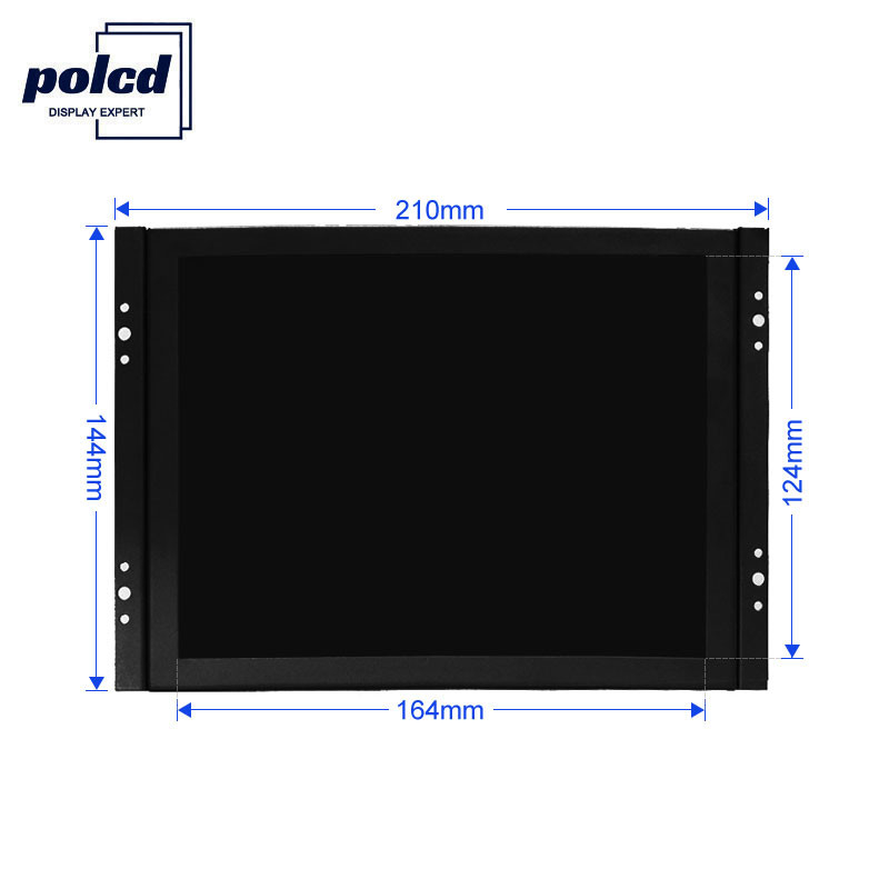 Polcd Customize painel IPS de 8 polegadas caixa de metal monitor LCD industrial moldura aberta