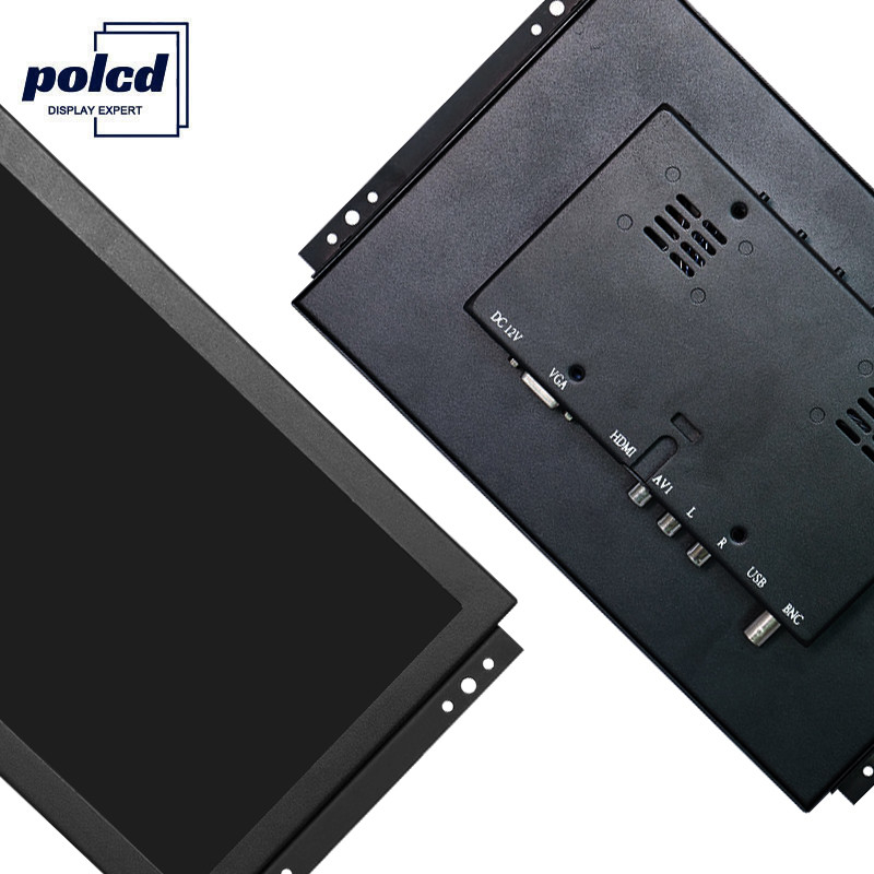 Polcd industrial monitor de toque capacitivo de 10 polegadas VGA para computador LCD com moldura aberta