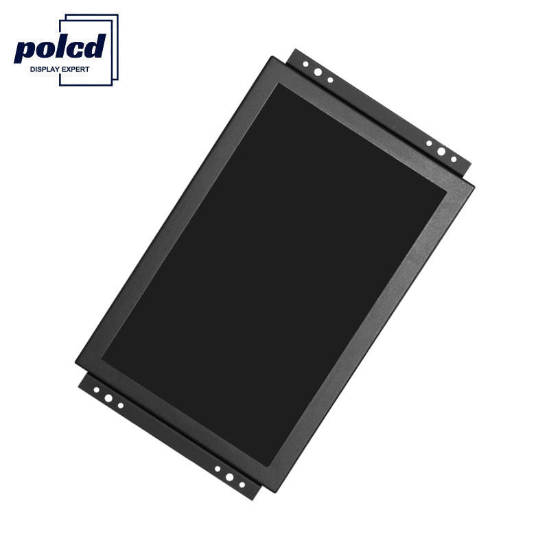 Polcd TFT LCD Display 10,1 polegadas Monitor de tela de toque industrial alto brilho IP65 preto