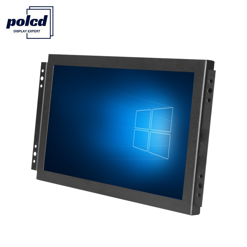Polcd TFT LCD Display 10,1 polegadas Monitor de tela de toque industrial alto brilho IP65 preto