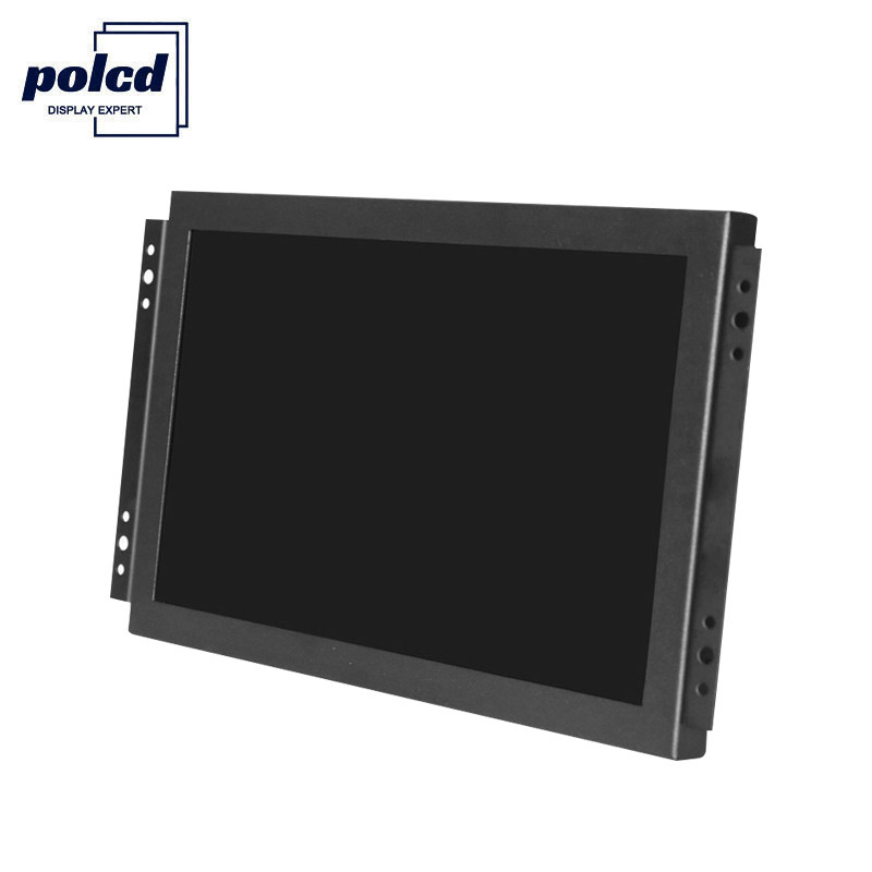 Polcd Monitor TFT com tela sensível ao toque de 10 polegadas, HDMI VGA LED Monitor industrial LCD com estrutura aberta
