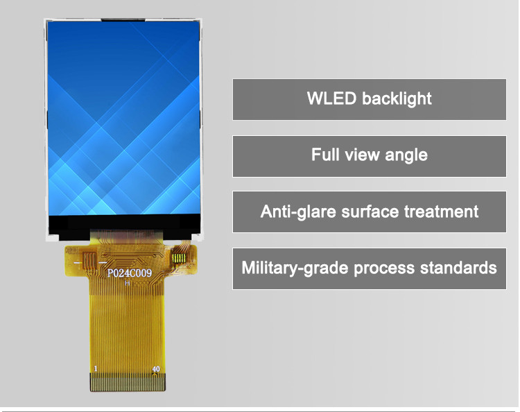 Visualização ótica de TFT LCD de 2,4 polegadas, módulo de ILI9341V 24pin SPI LCD para Mini Video Camera