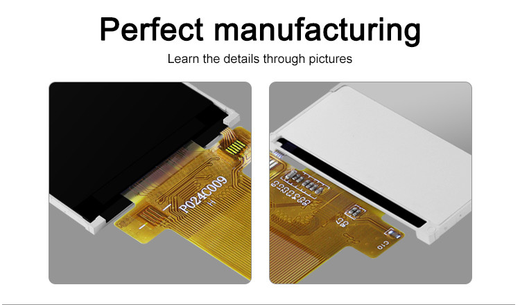 Visualização ótica de TFT LCD de 2,4 polegadas, módulo de ILI9341V 24pin SPI LCD para Mini Video Camera