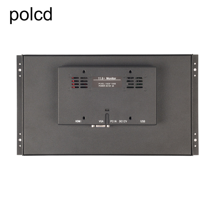 Monitor industrial de Polcd 11,6” LCD da caixa do metal com o tela táctil de suspensão do quadro aberto da orelha