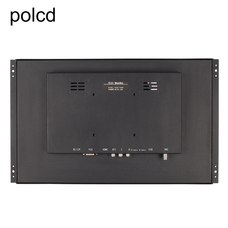 Porto industrial encaixado fixado na parede do IPS HDMI VGA do monitor do LCD da polegada do metal de Polcd 15,6
