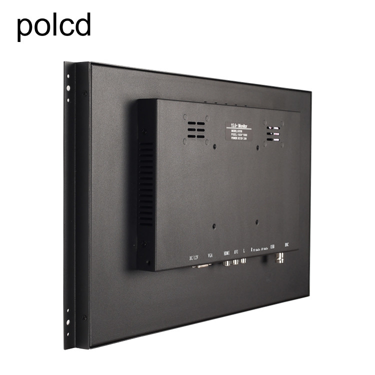 Porto industrial encaixado fixado na parede do IPS HDMI VGA do monitor do LCD da polegada do metal de Polcd 15,6