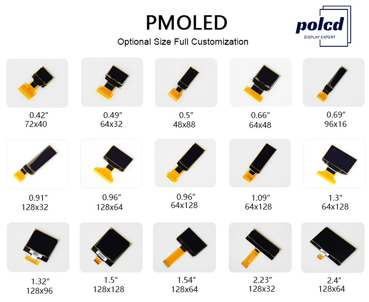Polcd 1,32 da polegada mini OLED exposição da mono cor branca com 128x96 SPI IIC 25P 1,32”