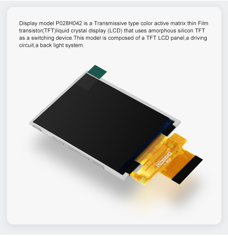 Polcd MCU 8 Bit 2.8 Módulo LCD 57.6Mm Touch Screen Display Modul 12 0'CLOCK
