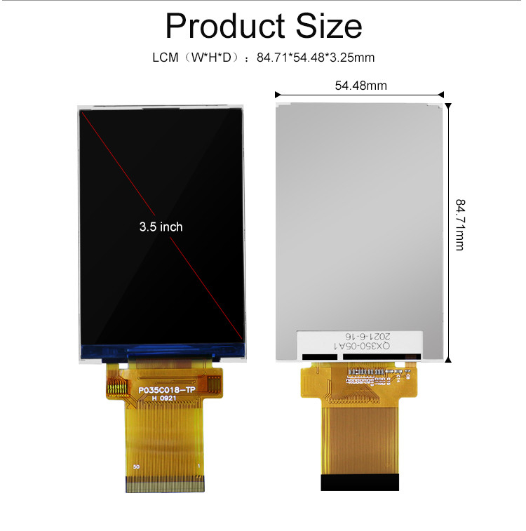 3Módulo de painel LCD de 5 polegadas 320x480 RGB Spi Interface Full Color Tft Lcm Display Polcd