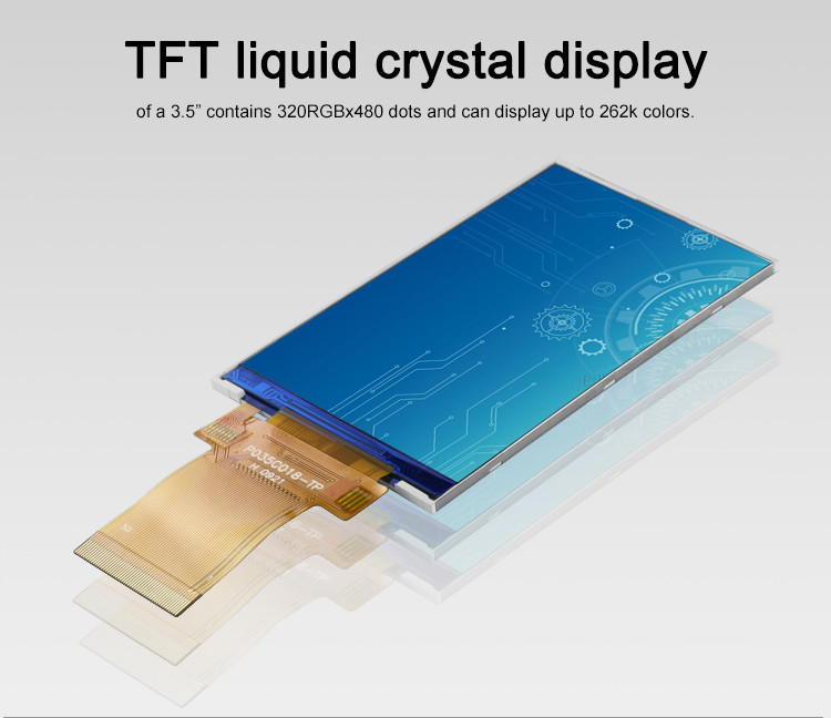 3Módulo de painel LCD de 5 polegadas 320x480 RGB Spi Interface Full Color Tft Lcm Display Polcd