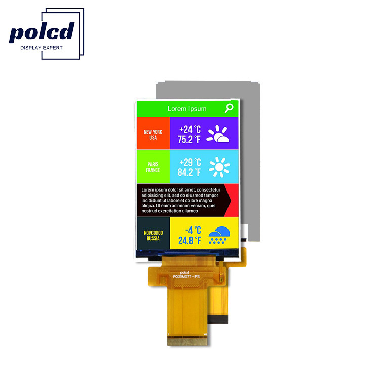 3.5 polegadas Equipamento Industrial Tft Modulo LCD a cores Ips Mcu Spi Interface