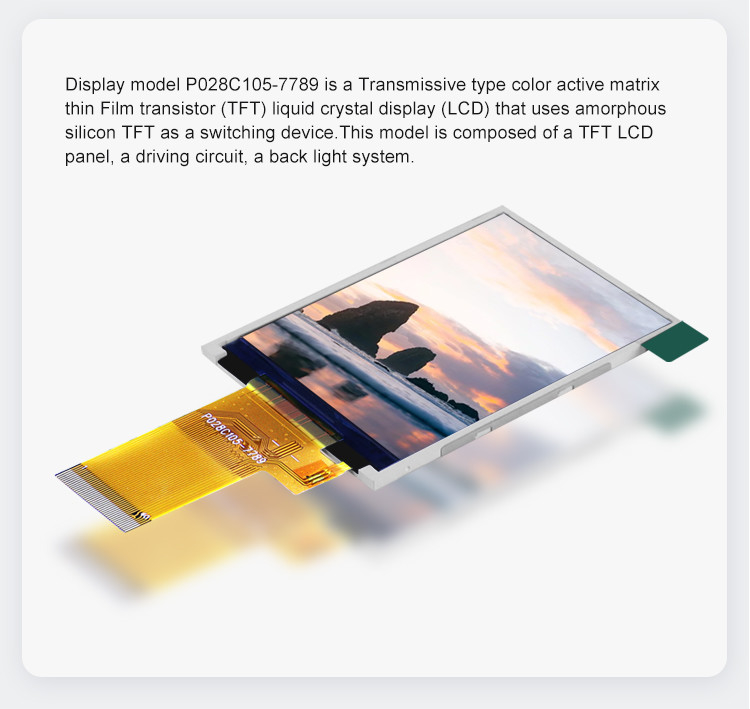 Mcu 37 Pin 2,8 polegadas touch screen LCD Display Module com resistência de toque