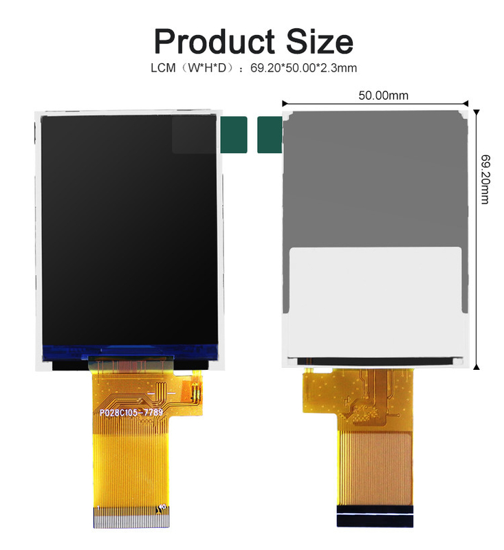 Mcu 37 Pin 2,8 polegadas touch screen LCD Display Module com resistência de toque