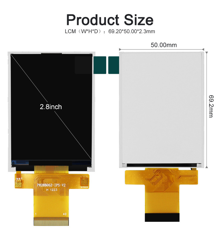 Polcd MCU 9 BIT 2,8 polegadas LCD TFT 240X320 TFT colorido comercial