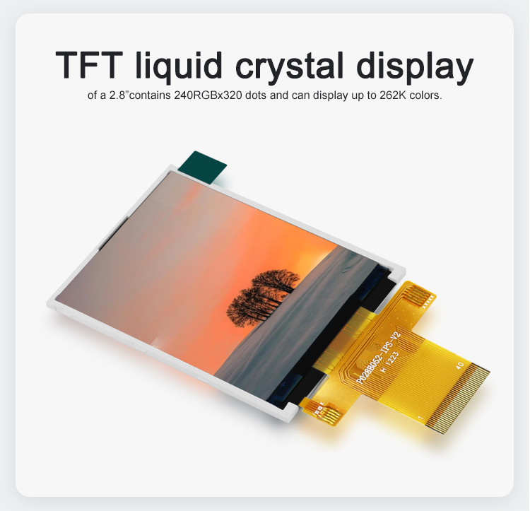 Polcd MCU 9 BIT 2,8 polegadas LCD TFT 240X320 TFT colorido comercial