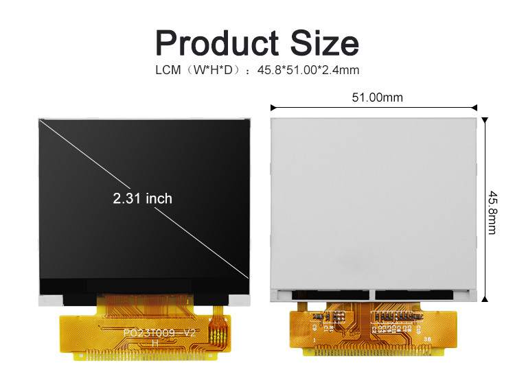 Polcd 2.31 polegadas 320x240 Resolução 8080 MCU interface ILI9342C Color LCD Display Module