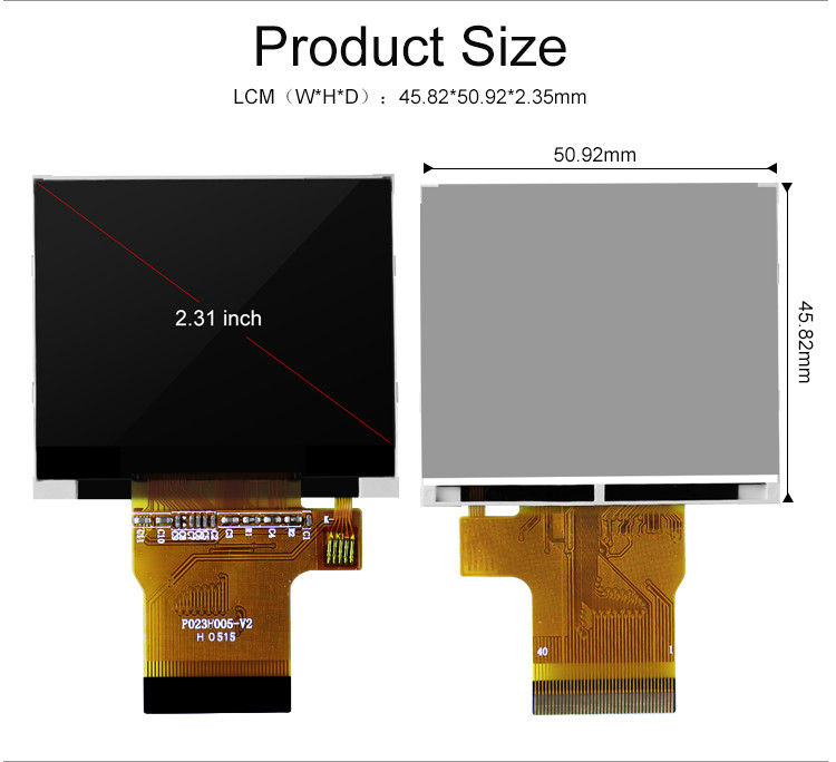 Polcd Cor 262K 2,31 polegadas tela quadrada 300 Nit 320x240 tft display lcd