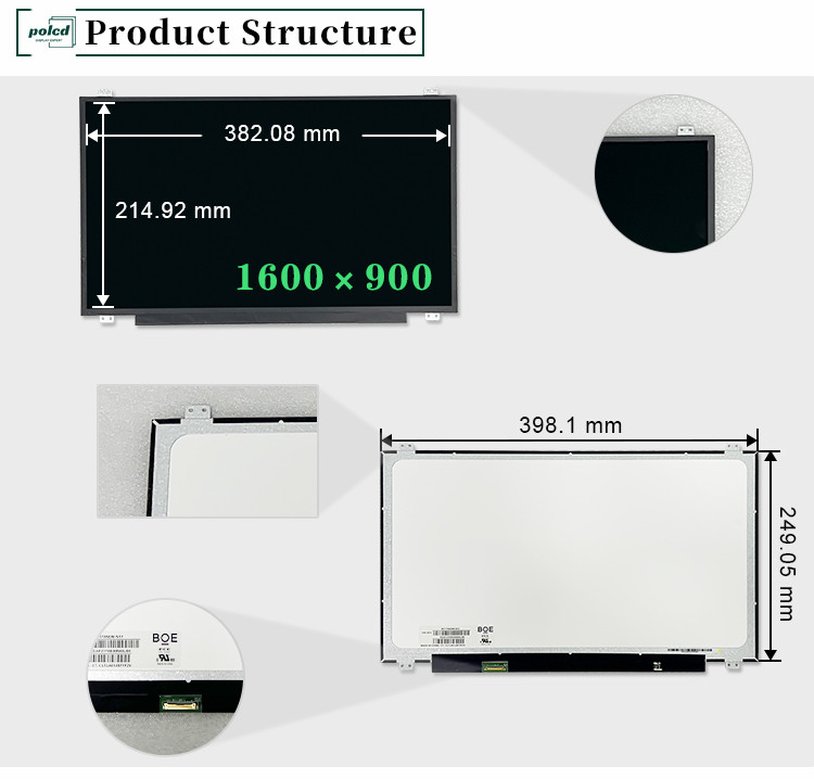 17.3 polegadas Tft Lcm Module Original NT173WDM-N17 30pin 220 Nit 1600x900 EDP LED Laptop Screen Display