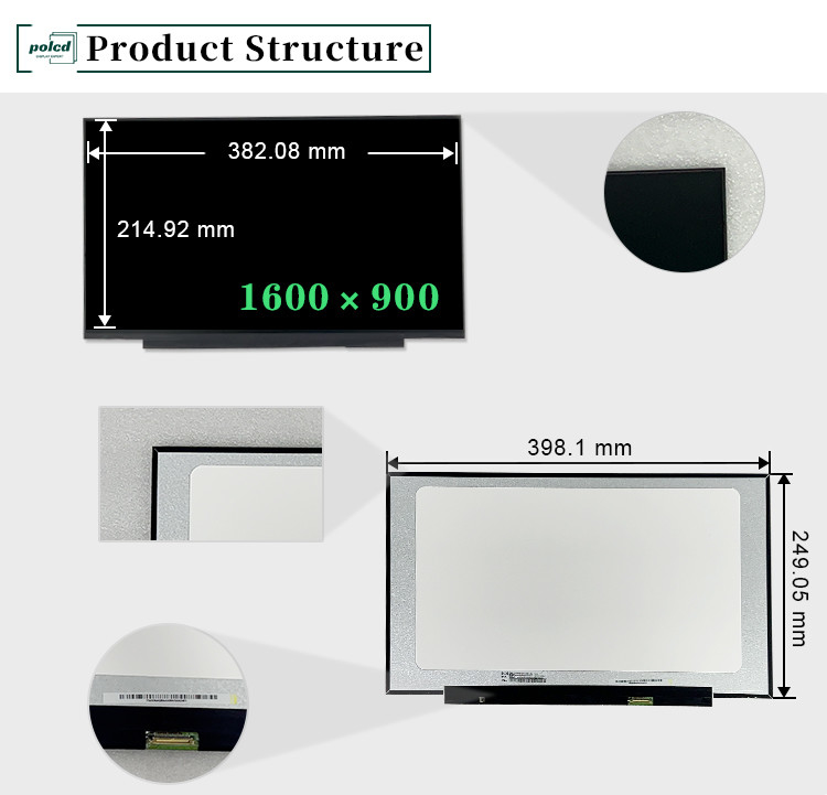 17.3 polegadas NT173WDM-N23 1600x900 Transmissor eDP 60Hz 30 Pins Panel LCD de substituição para laptop