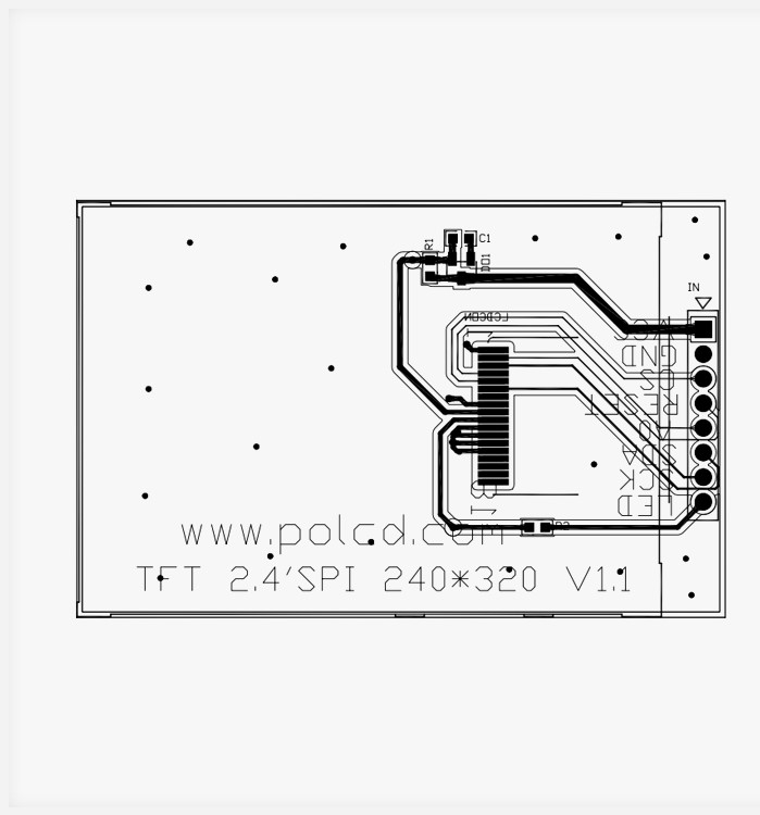 Polcd 4 Wire SPI Tft Lcd 2.4 Inch 240X320 Touch Screen Lcd com placa de PCB