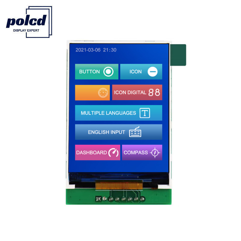 Polcd RoHS Color 262K LCD TFT 2,4 polegadas ST7789V2 Painel de toque TFT