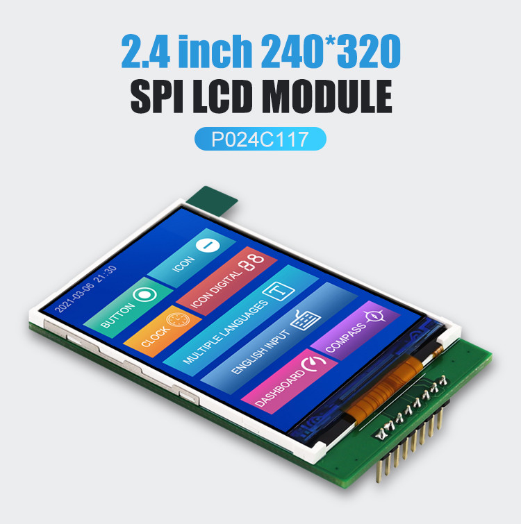 Polcd RoHS Color 262K LCD TFT 2,4 polegadas ST7789V2 Painel de toque TFT