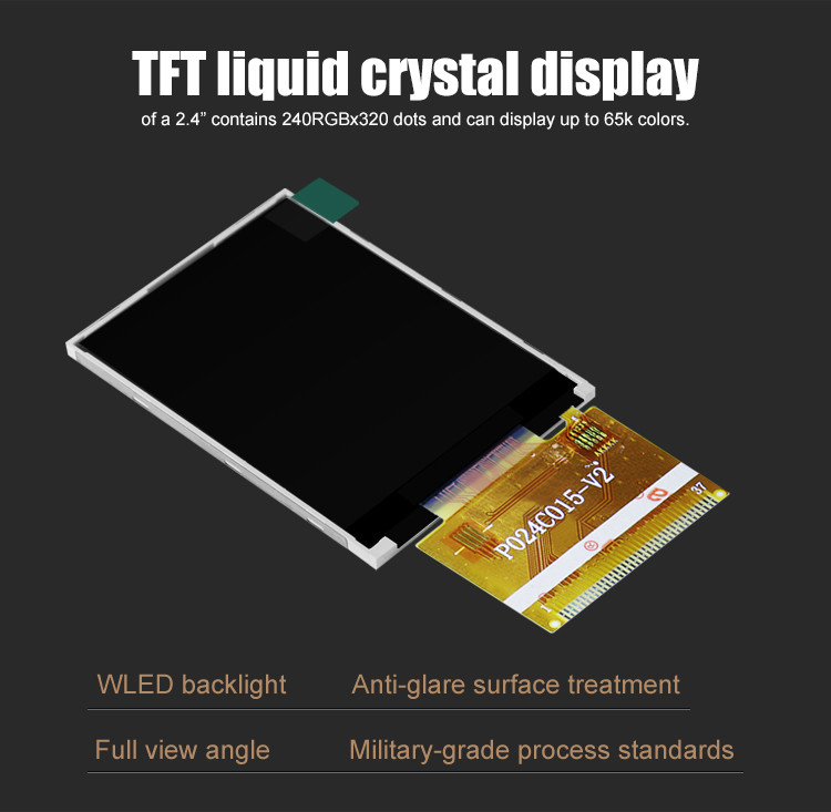 Polcd ILI9341V Módulo LCD TFT 2,4 polegadas Tft Spi 240x320 8080 MCU 8 bits
