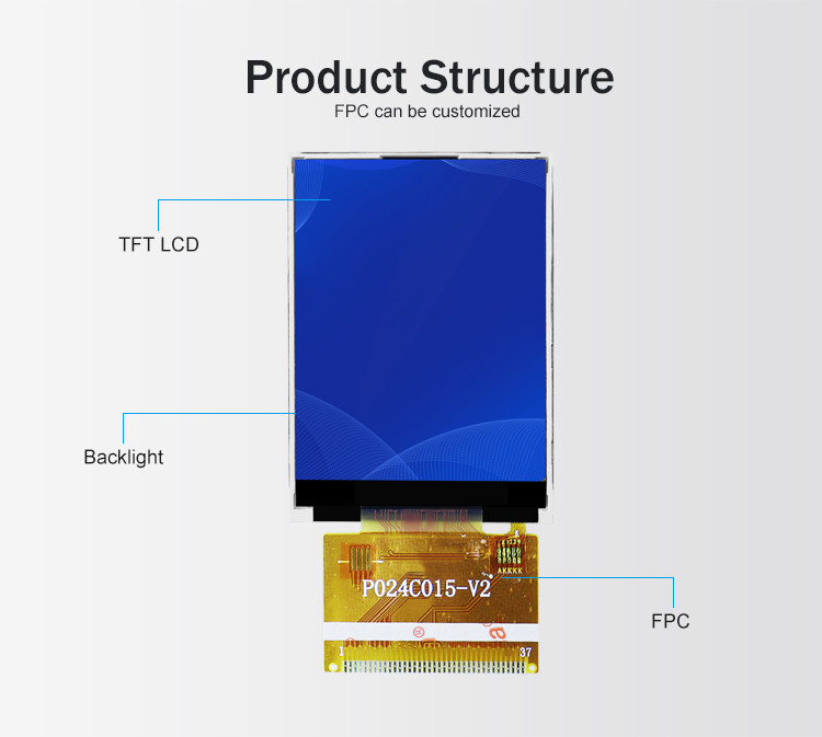 Polcd ILI9341V Módulo LCD TFT 2,4 polegadas Tft Spi 240x320 8080 MCU 8 bits