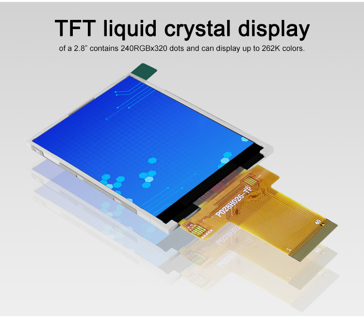 Polcd ILI9341V Visor TFT de alto brilho 16 bits 2,8 polegadas Tela Raspberry Pi