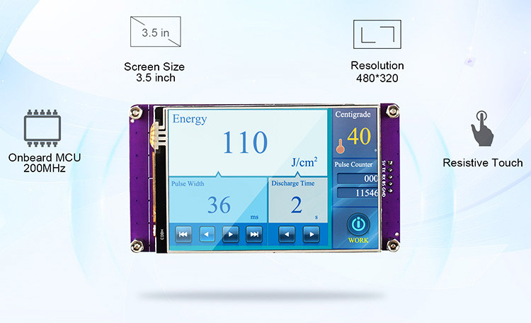 Polcd 3,5 polegadas Portos Serial Instruções de comando tela LCD módulos TFT Display HMI tela sensível ao toque