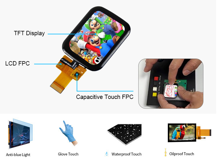 Polcd 1,69 polegadas touch screen LCD display 240x280 interface SPI Modulo TFT pequeno
