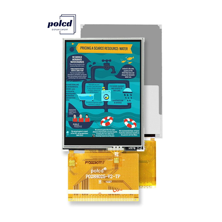 Polcd 2,8 polegadas ângulo de visão total TFT LCD tela sensível ao toque painel IPS legível à luz do sol