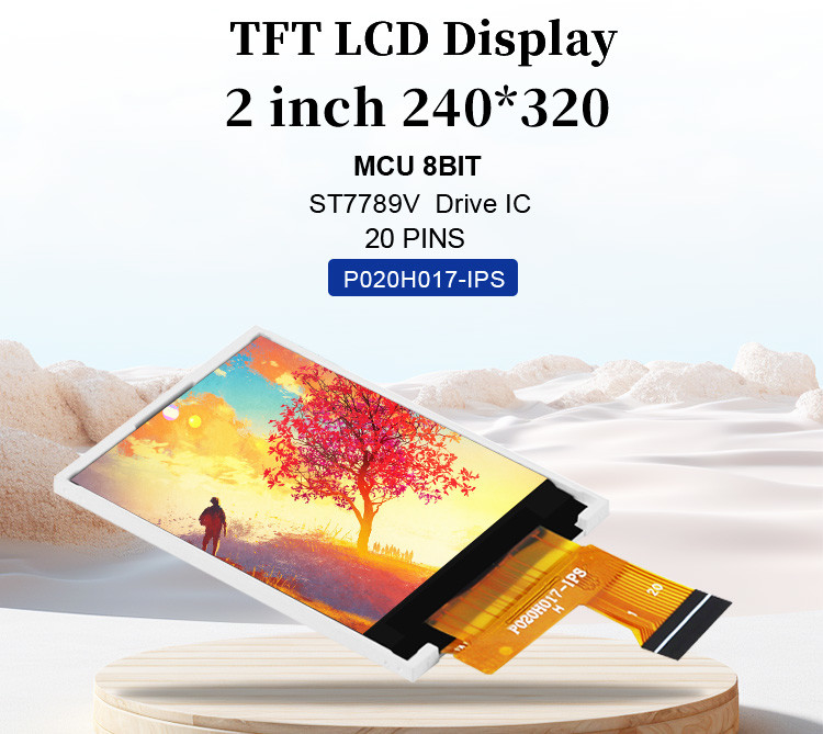 Polcd MCU 8 BIT 2 polegadas Tft Display 30,6 mm IPS TFT LCD Display