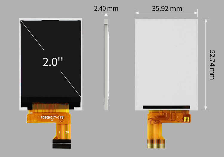 Tela LCD Polcd 262K 2,4 mm 2 polegadas ST7789V Tela LCD IPS TFT 240X320