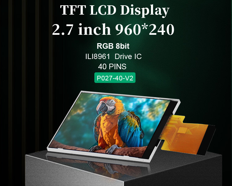 Polcd ILI8961 2.7 Tft Lcd 960X240 TFT LCD Display RGB 8 Bit 6 0'CLOCK