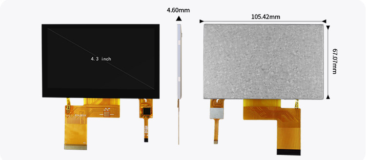 Polcd ST7262E43 Display LCD TFT de 4,3 polegadas 280 Nit Painel de toque LCD 800X480