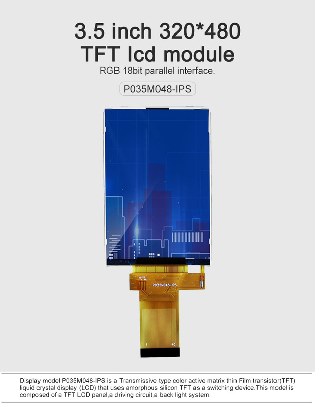Polcd 18 BIT RGB IPS TFT LCD Display 320X480 Pixels Tft Lcd 3.5