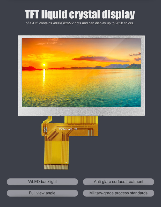 Polcd Custom 4.3 polegadas 480 * 272 Cor RGB 8 bits ILI6485 Drive 40pin 4.3'módulo TFT LCD