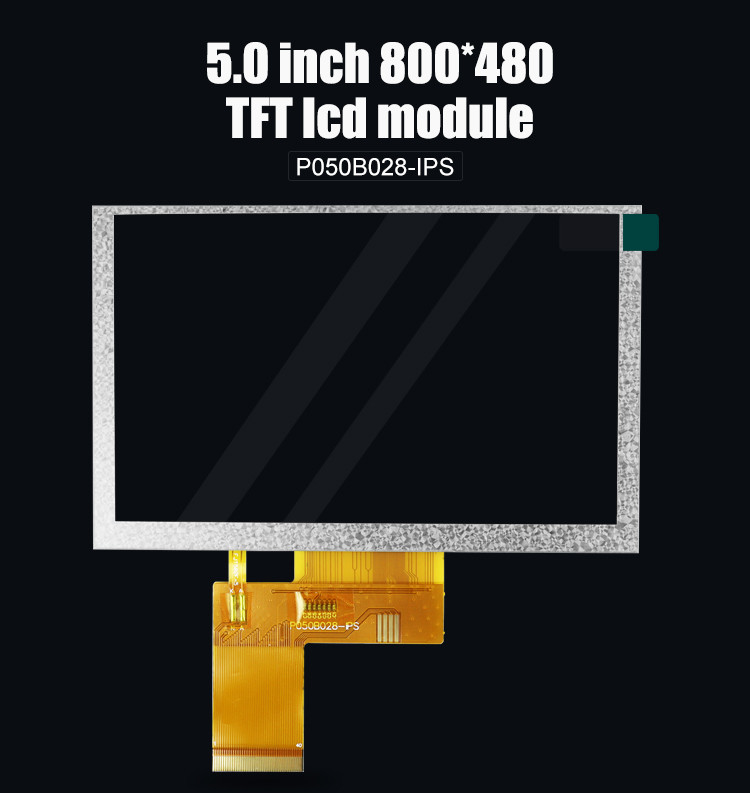 Polcd 5 polegadas TFT Display 800x480 RGB 24 Bit interface IPS Full View Angle Modulo LCD de Alto Contraste