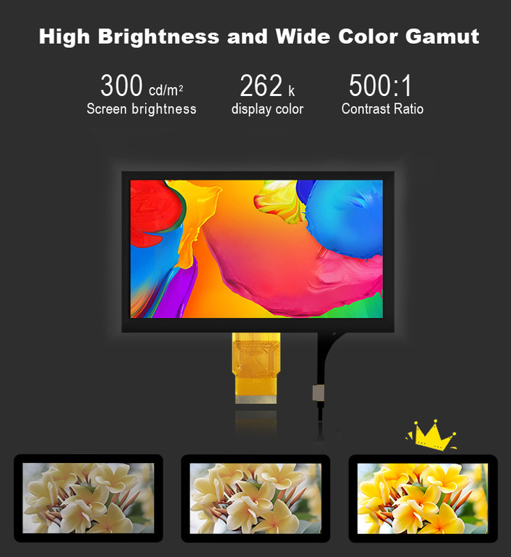 Polcd 7 polegadas Modulo LCD de tamanho médio 800 * 480 Alto brilho TFT capacitivo touch display
