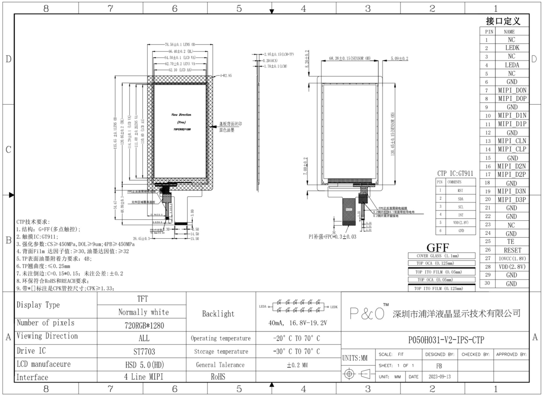 Polcd 720x1280 LCD 5