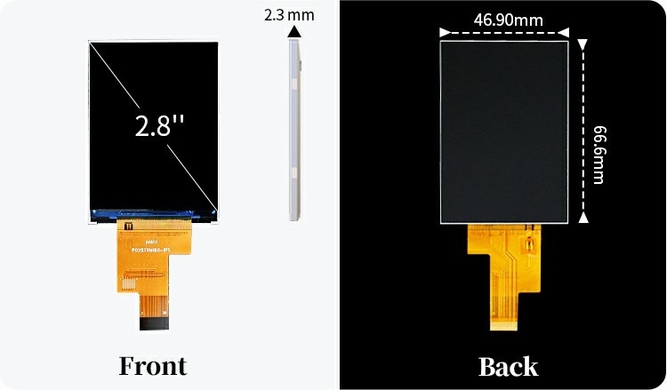 Polcd 2,8 polegadas IPS Todos os ângulos de visão TFT 480 * 640 Resolução 20 Pin ST7701S IC LCD Display Module