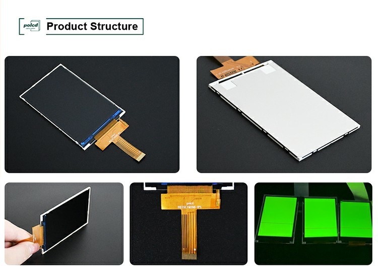 Polcd 3,5 polegadas IPS TFT LCD 320 * 480 Ili9488 Drive Ic 600: 1 Modulos de exibição LCD de relação de contraste