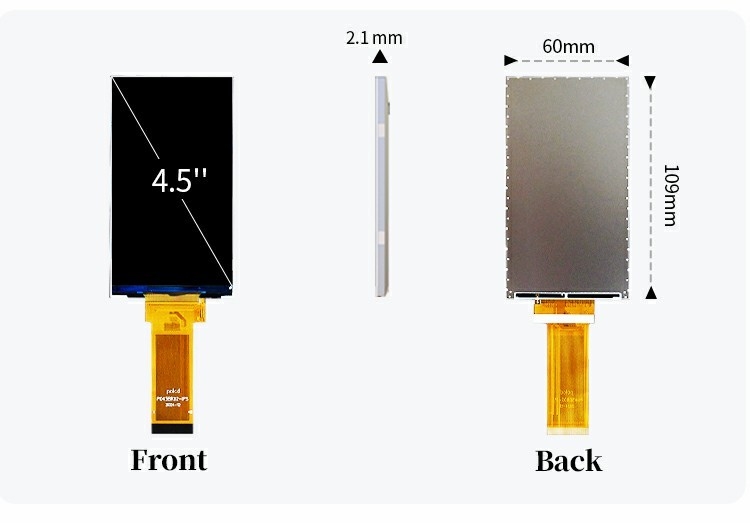Polcd 4,5 polegadas TFT LCD Modulo 480 * 854 Resolução 300 Nits RGB 24bit Interface 4,5 