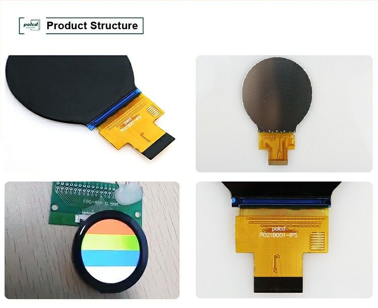 Polcd 2.1 polegadas 480x480 IPS redondo TFT Color Display LCD Module com MIPI Interface para LCM e Painel