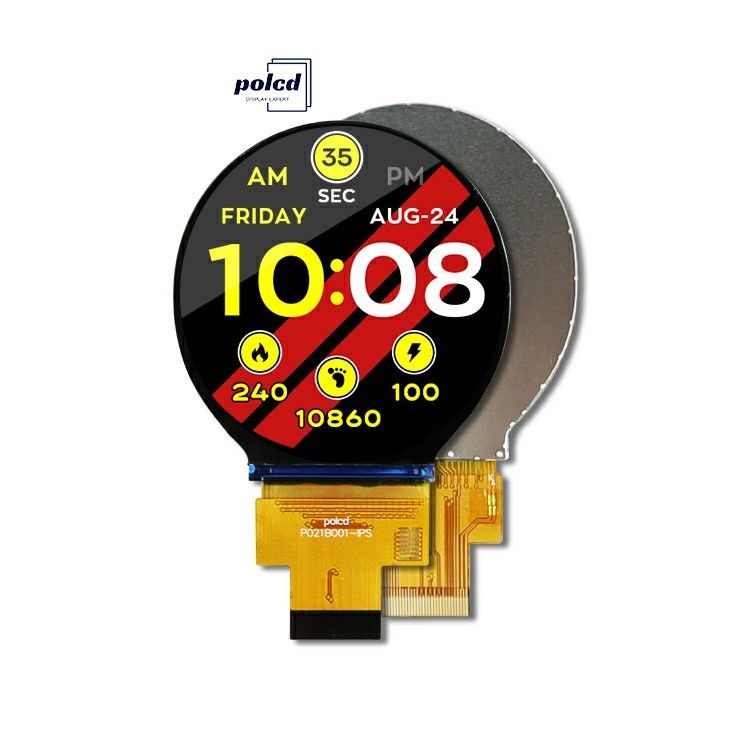 Polcd 2.1 polegadas 480x480 IPS redondo TFT Color Display LCD Module com MIPI Interface para LCM e Painel