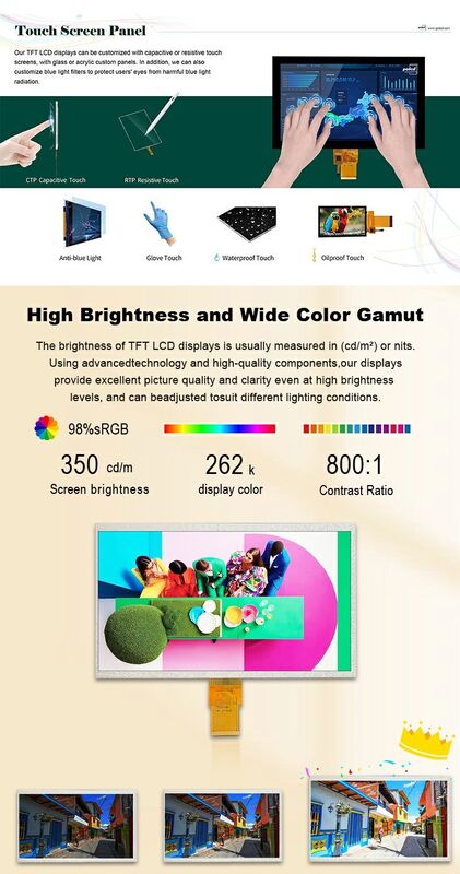Resolução Polcd 1024X600 Display LCD de 10,1 polegadas EK79001 Módulo de display TFT 750 Nit