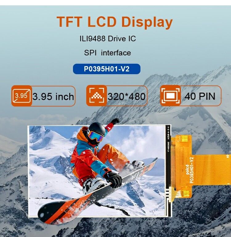 Polcd Custom 3.95 polegadas 320x480 Ips Tft Lcd interface RGB Módulo de Display de Cristal Líquido com Toque
